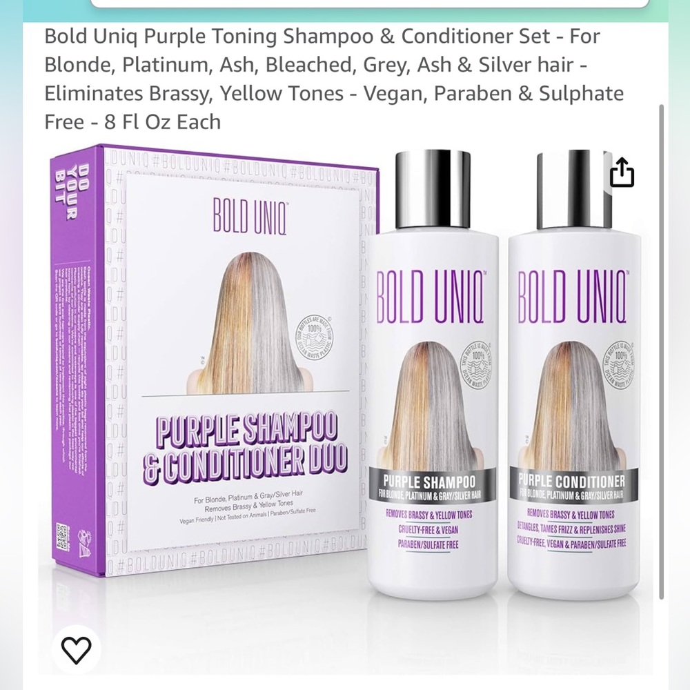 Blonding shampoo and conditioner set